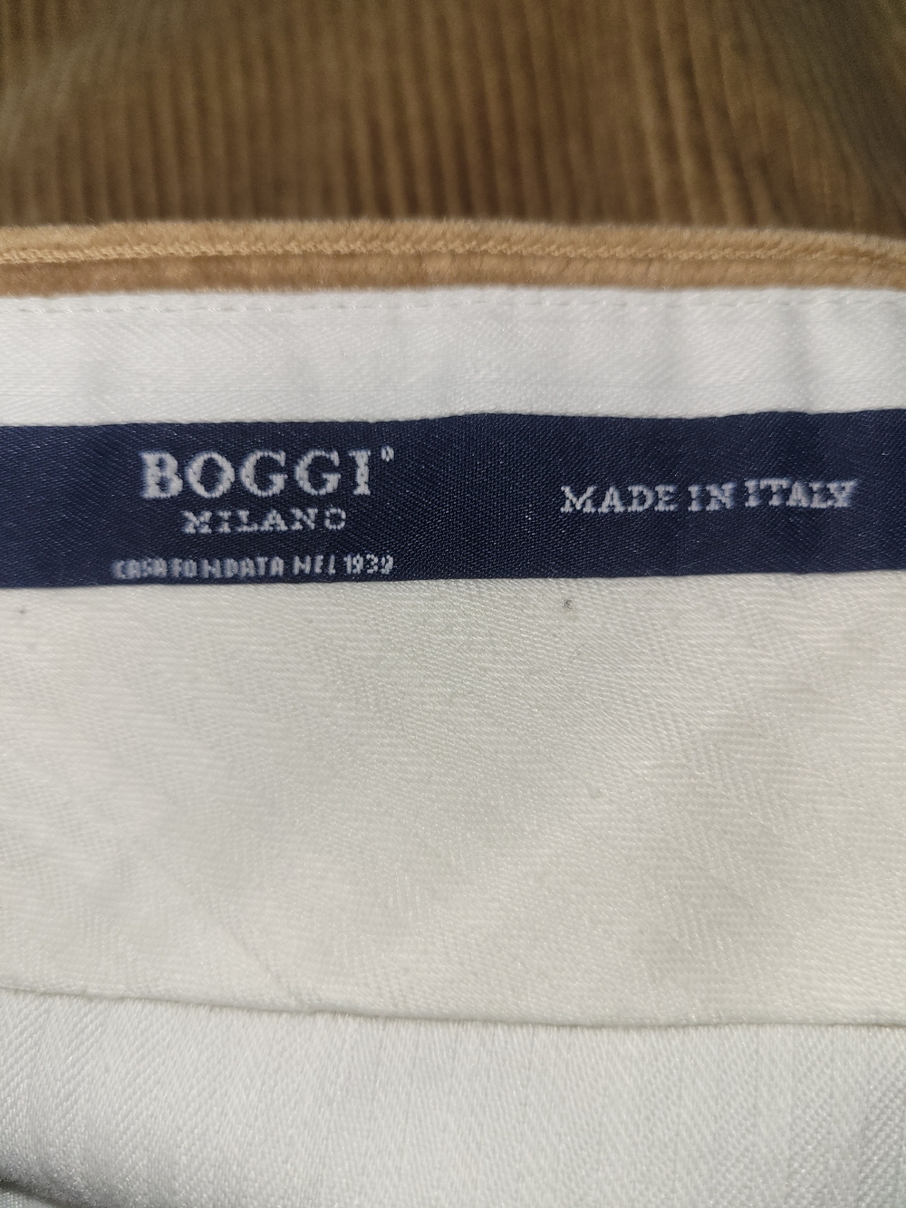 Vintage Boggi Milano Corduroy Pants Mens 48 Beige Pleated Made Italy EUC - Picture 8 of 8